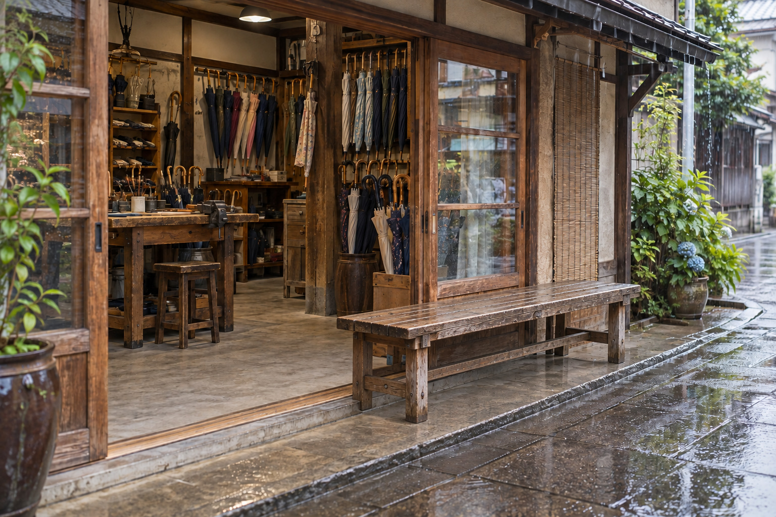 南條市の傘修理店の作業台に関する奇妙な記録