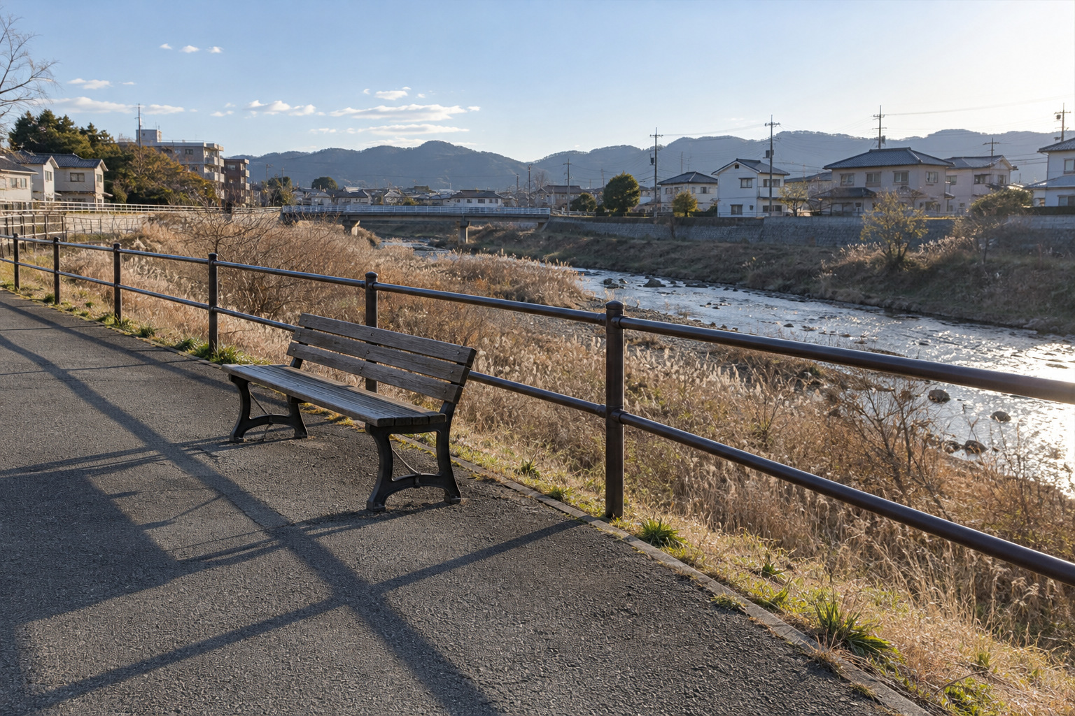 南條市の川沿いの土手道の影に関する奇妙な記録