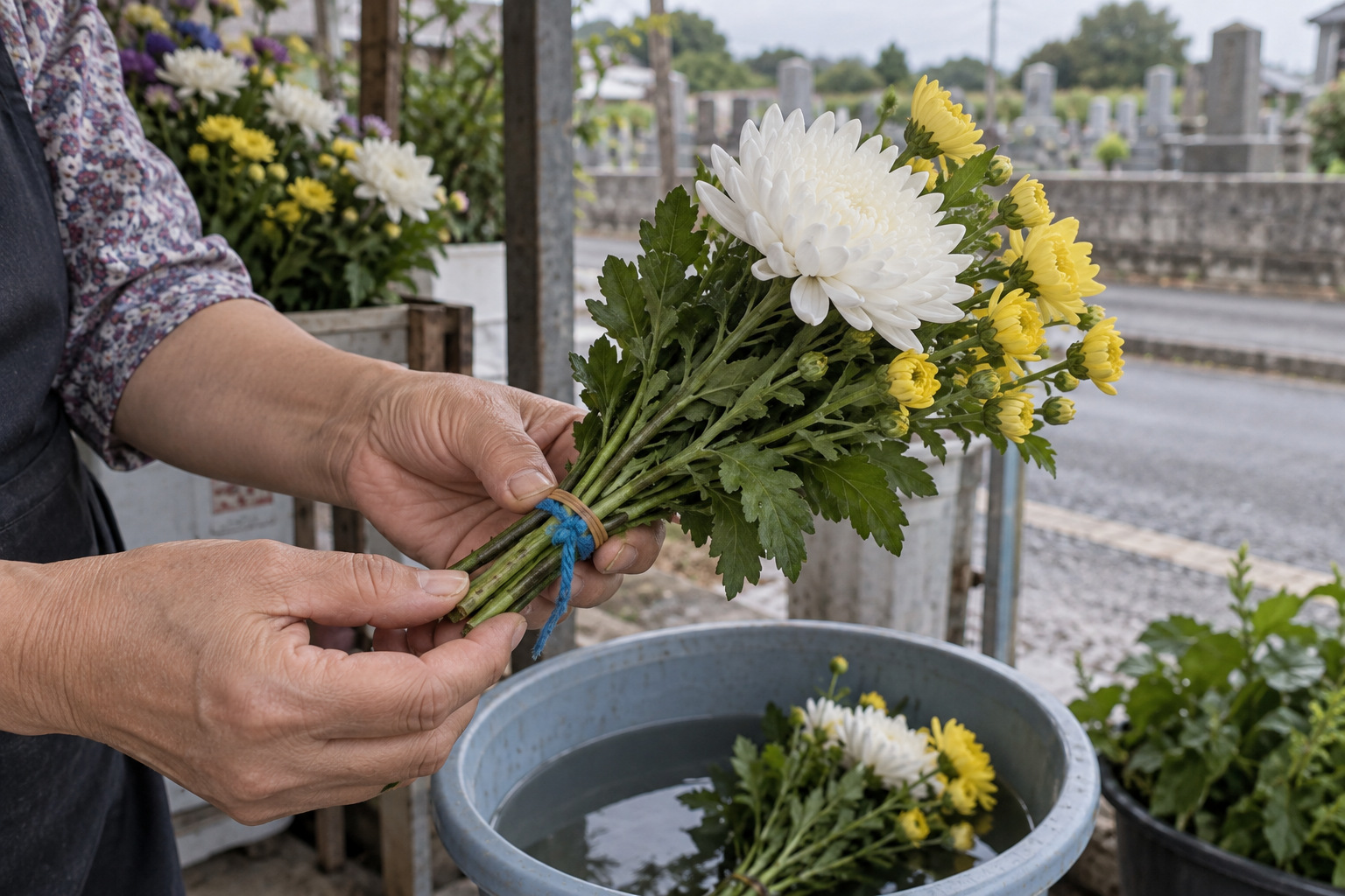 南條市の墓地の入口の花売場に関する奇妙な記録
